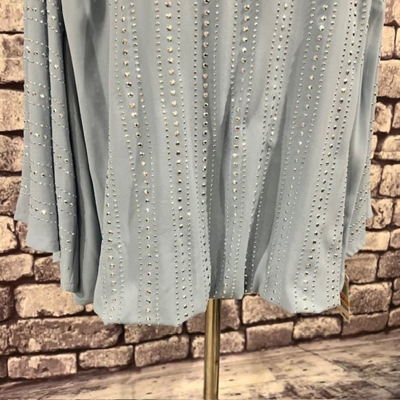 Alfani NWT Blue Studded Fully Lined Blouse Size 24W - Picture 3 of 10
